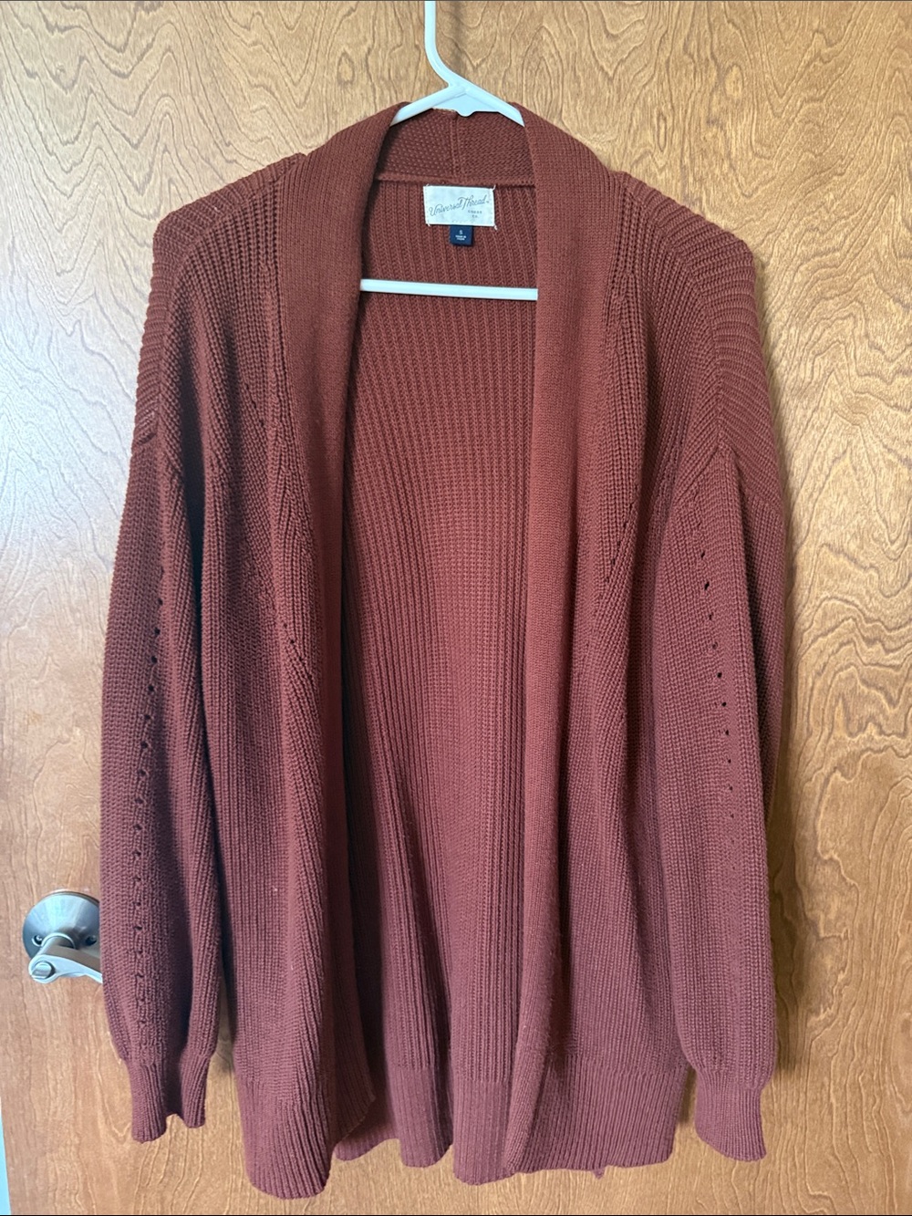 Universal Thread Goods Co. Rust Open-Front Knit Cardigan